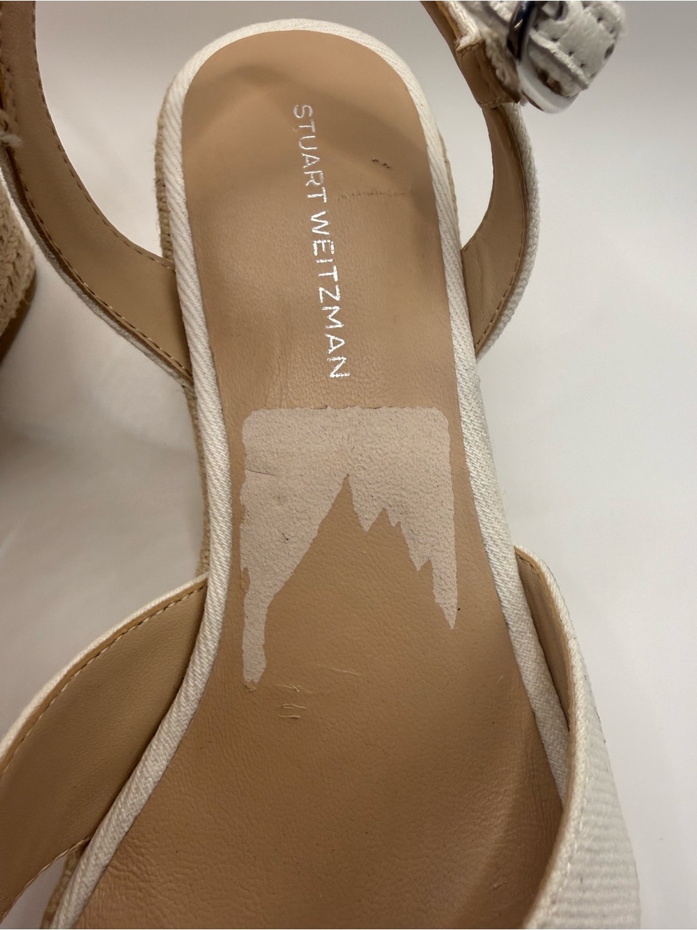 Stuart Weitzman Miami Espadrille Wedge Sandals White Size 7.5 NWOB - Picture 6 of 11